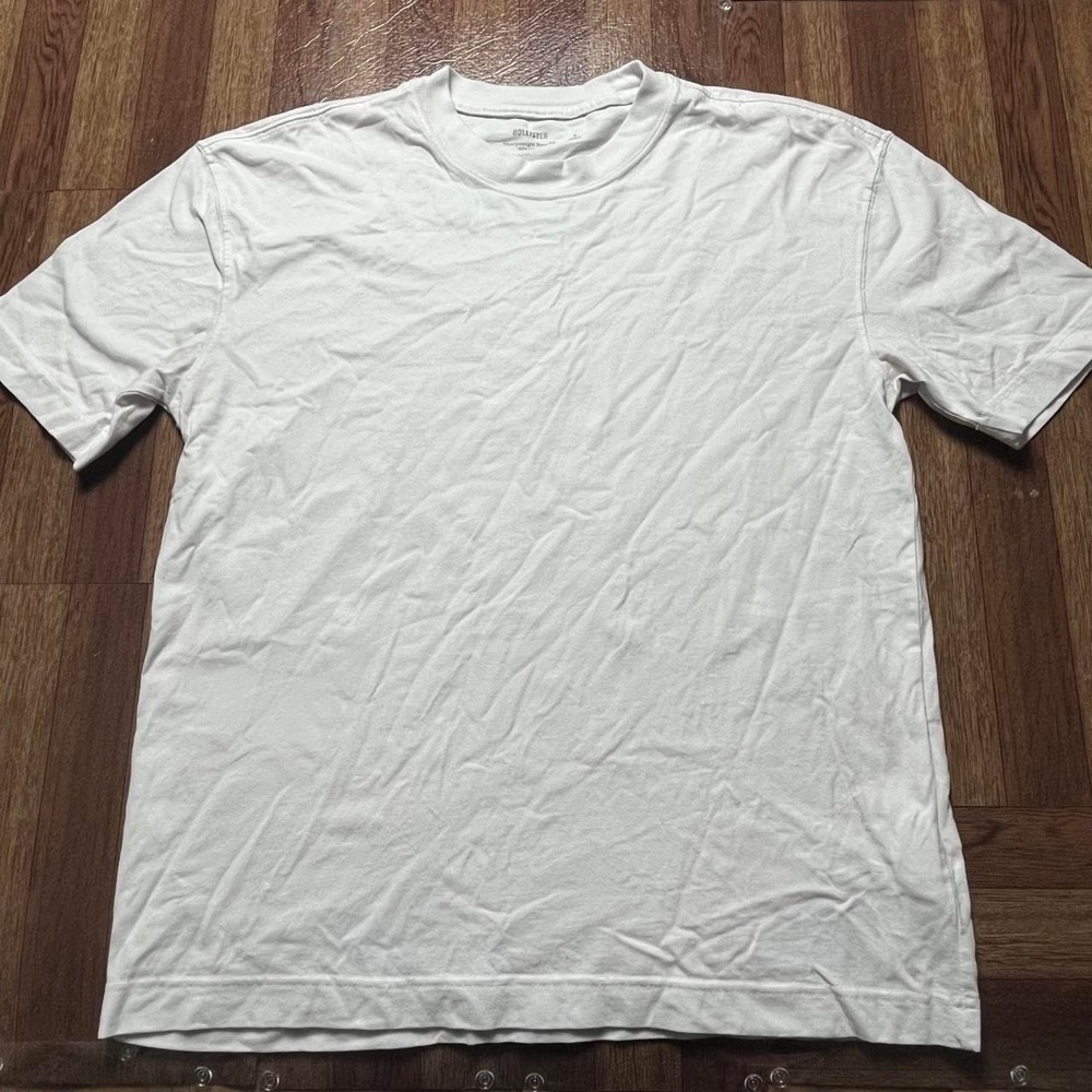 Hollister White Boxy Crop Heavyweight Shirt Small